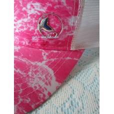 Mujers Pink & White Baseball Cap ~ Silver Tone Mermaid/Fish Tail NWT $28  eb-66610620